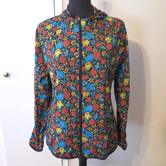 Tory Burch Tory Sport Floral Nylon Packable Full Zip Jacket Windbreaker - Picture 1 of 13